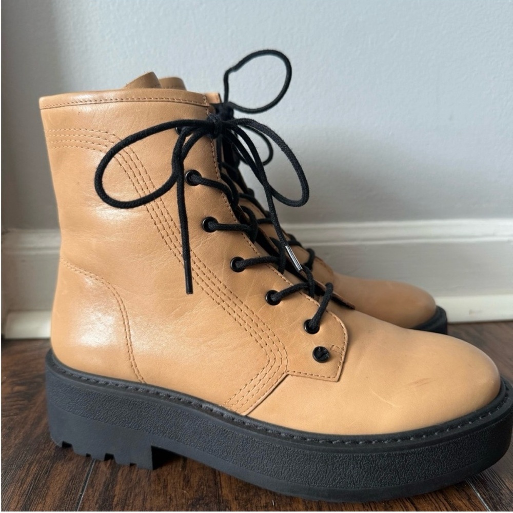 Franco Sarto Tan Lace-Up Boots Size 6